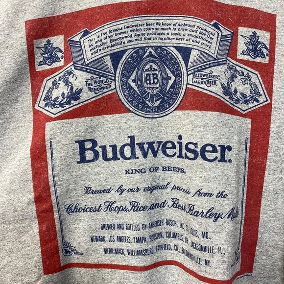Budweiser Beer Label Oversized Promo Crewneck Sweater Large - Picture 2 of 4